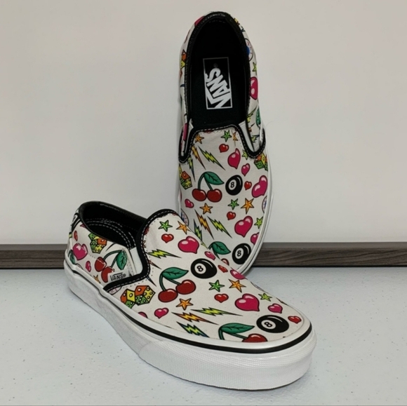 Vans Shoes - Vans Classic Slip-Ons Nostalgia Girl Multi/True Sneaker Shoes-Size 9.5